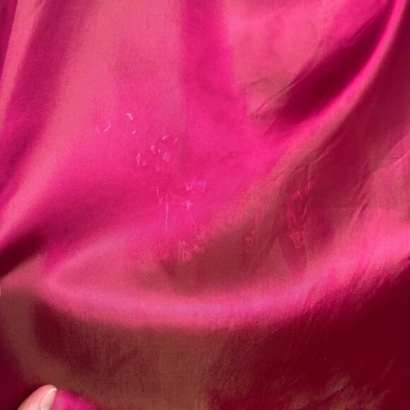 Vintage 90s Zum Zum Satin Maxi Skirt Jewel Tone Red/Pink Formal Small Whimsical - Picture 13 of 13